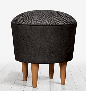 Gri Silindir Ahşap Ayak Bench Puf