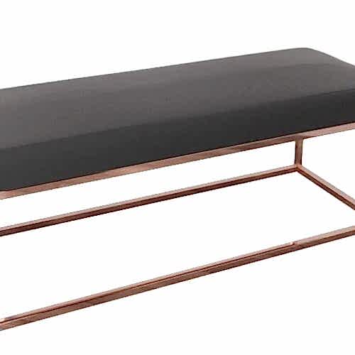 Kolpar Stil Koyu Gri Kumaş Bench Puf