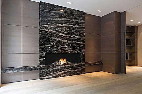 Portoro Black Mermer Şömine B0252